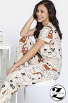 Zivame Farm Lore Knit Cotton Pyajama Set - Whitecap Grey — thumbnail 1